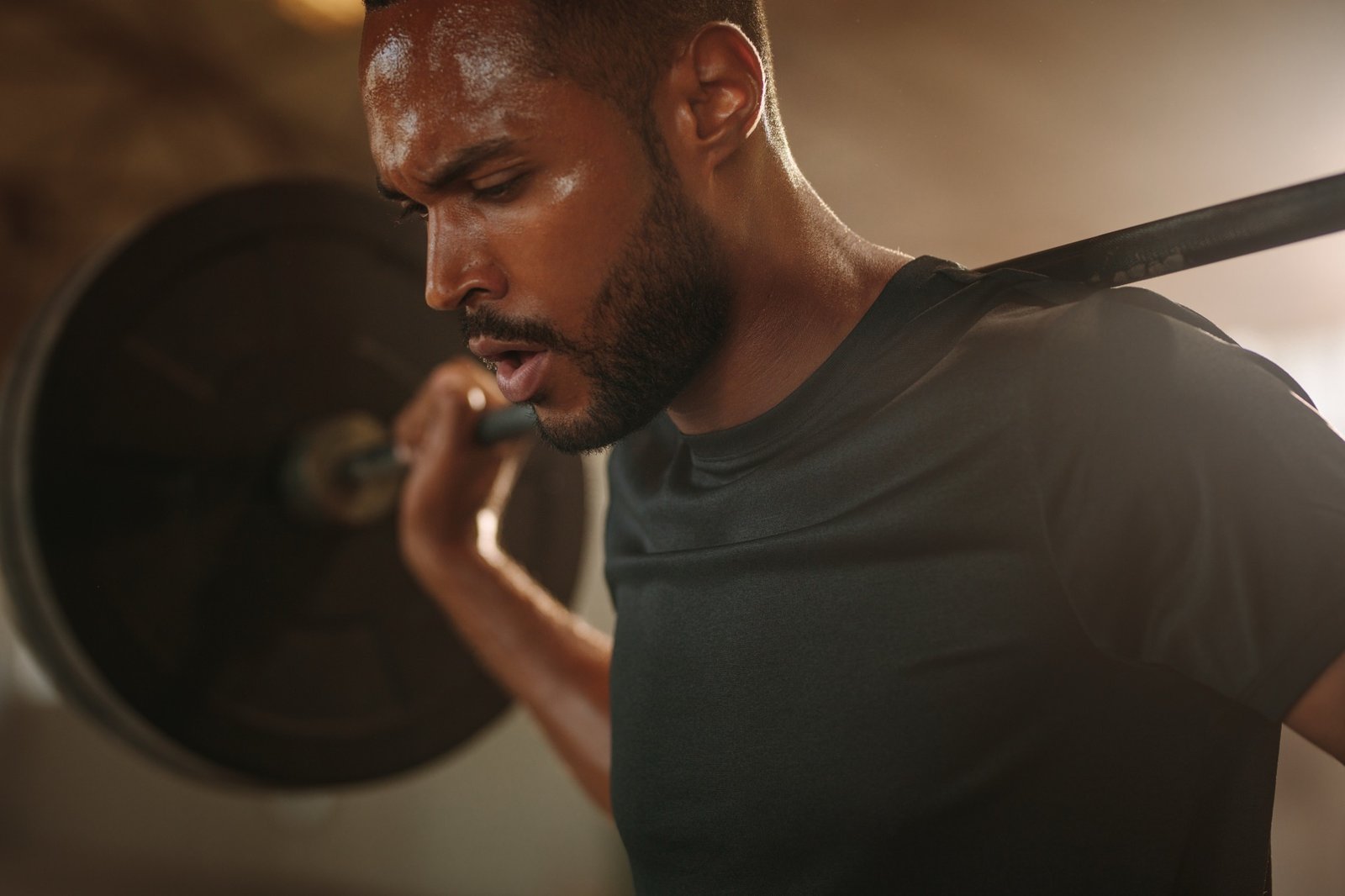 Man training outdoors